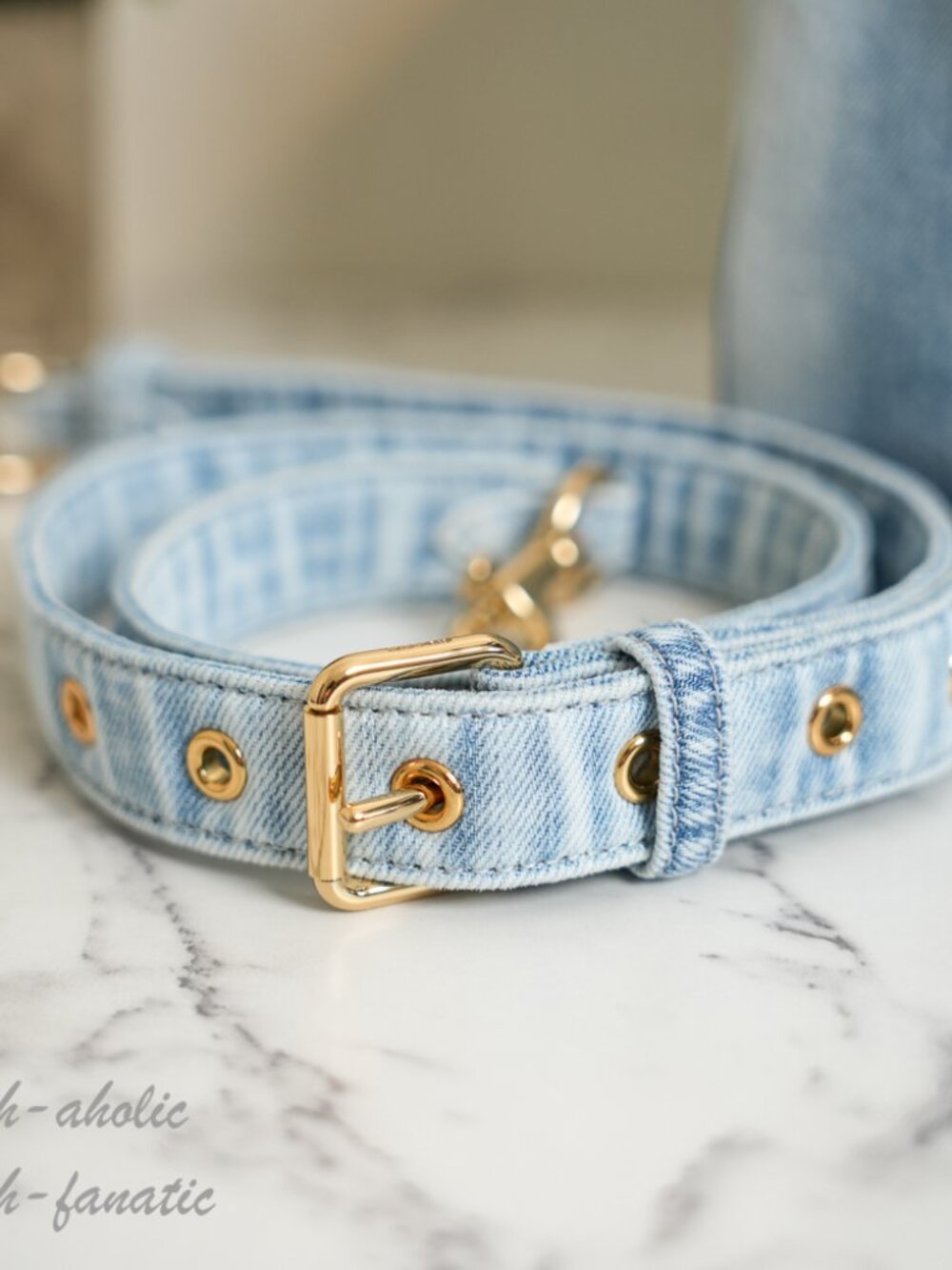 Coach CDY75 Rowan Large Satchel Bag In Loved Denim With Charms Light Indigo NWT - Picture 8 of 16